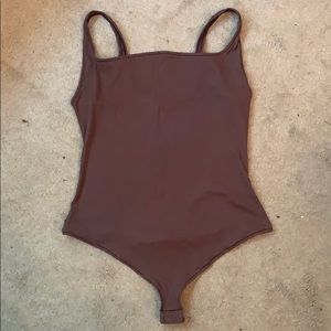 SKIMS Cotton Rib Bodysuit Color Garnet 3X